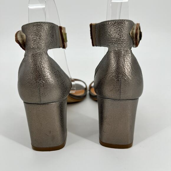 Sundance Twilight Zephyr Sandal EU 37 US 6.5-7 Ankle Strap Metallic Leather Heel - Picture 3 of 10